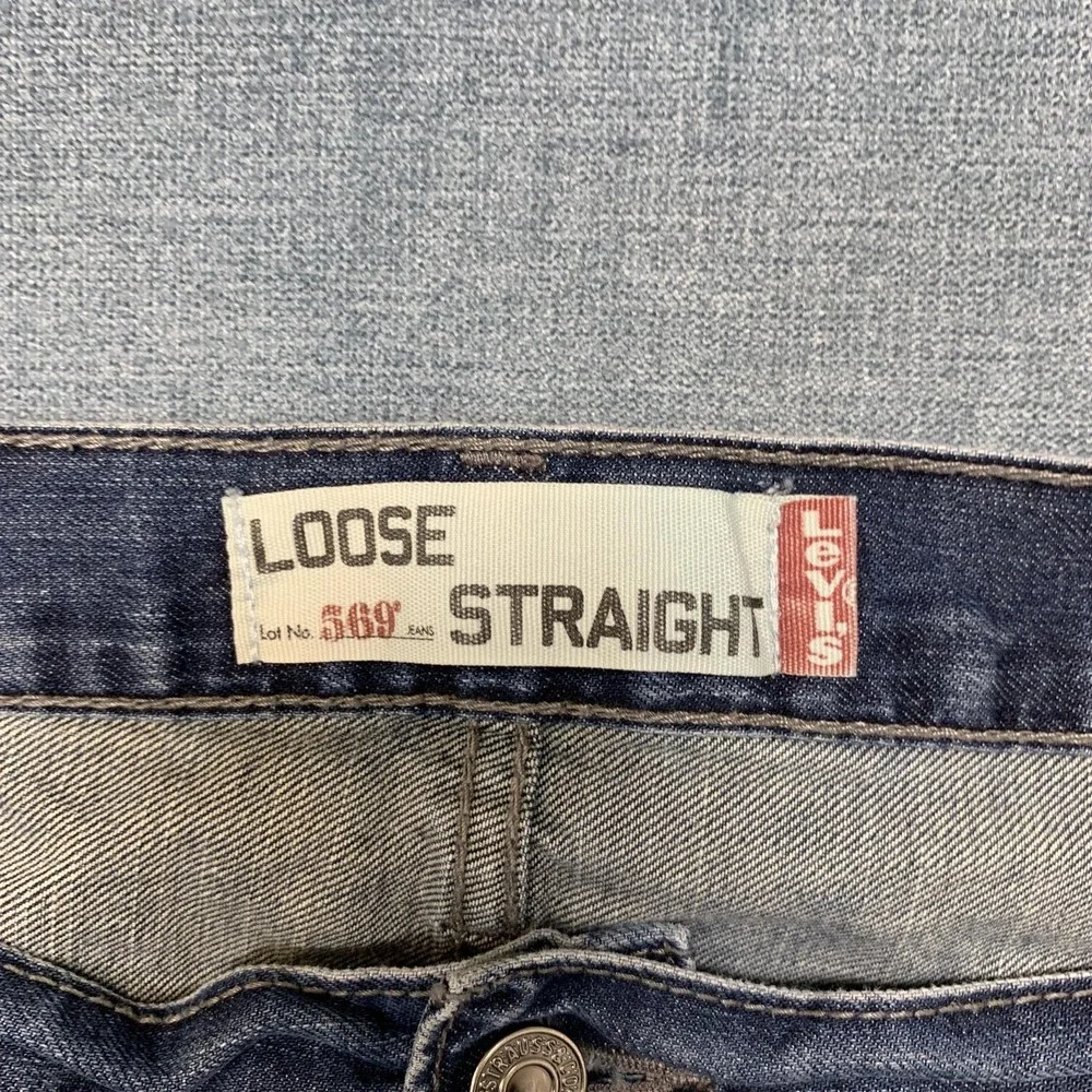 Vintage Levi's 569 Jeans Mens 42x30 Blue Denim Cotton Loose Straight Leg Y2K